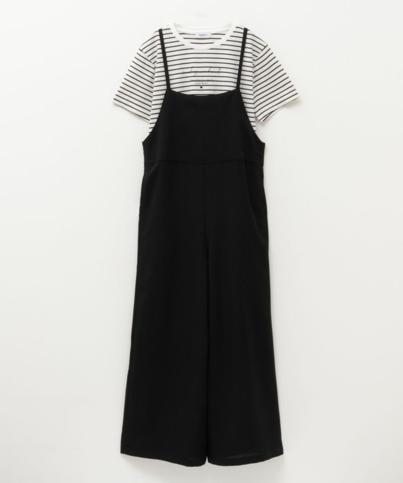 NAVY  リネンライクサロペットアンサンブル キッズ商品画像-1