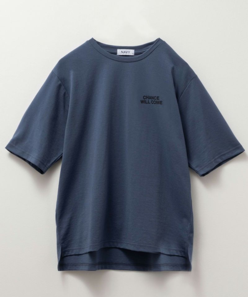 NAVY  5分袖メッセージTシャツ レディース メール便 対応商品商品画像-7
