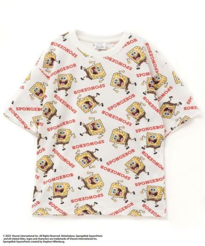 スポンジ・ボブ 総柄プリントTシャツ キッズ ネコポス 対応商品