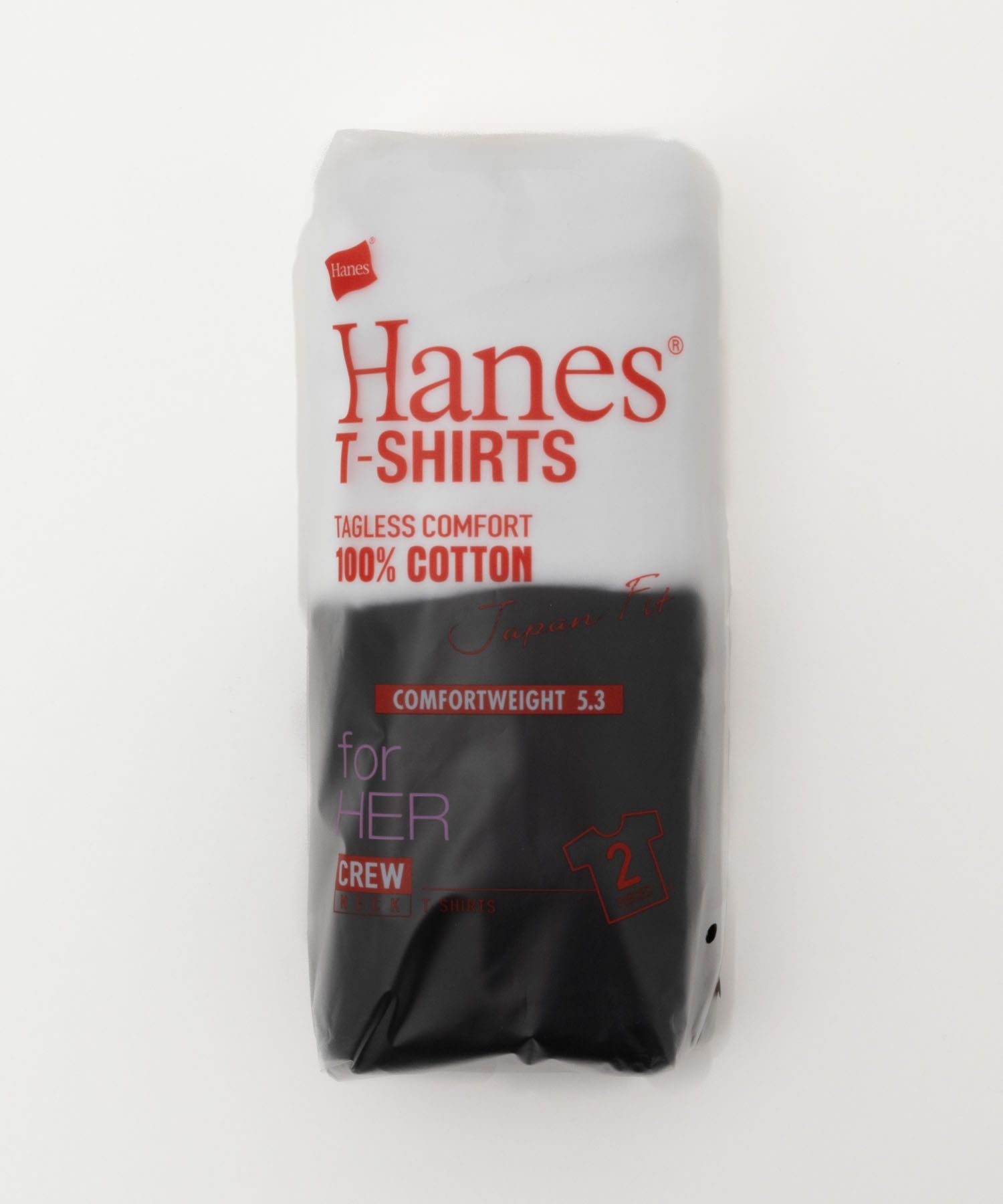 【オンラインストア限定】Hanes  ジャパンフィット クルーネックTシャツ 2枚組 レディース商品サムネイル-1