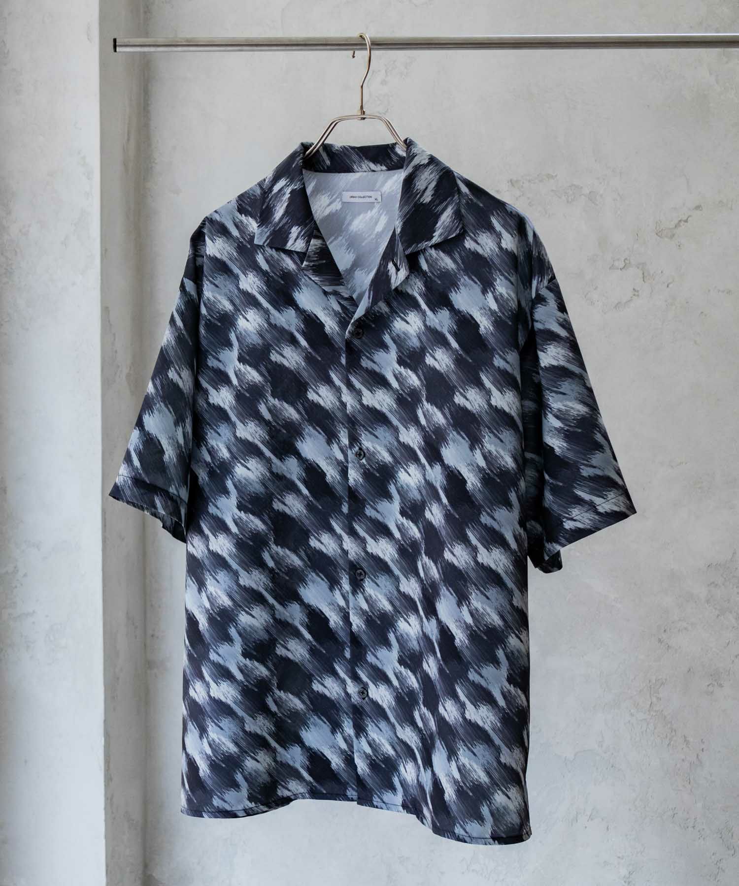 URBAN COLLECTION ポリトロショートスリーブ柄シャツ メンズ