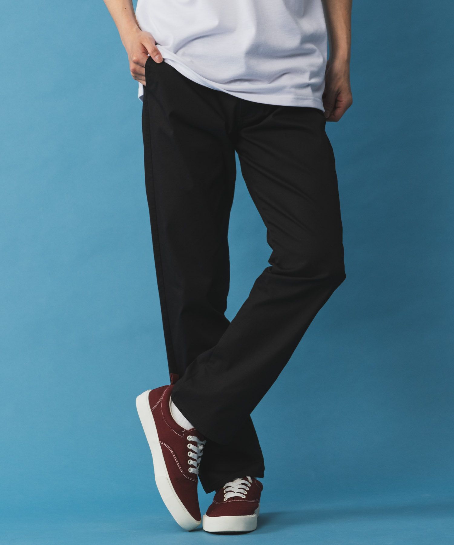 NAVY SARARI 裏メッシュドビーCOOLストレートパンツ メンズ