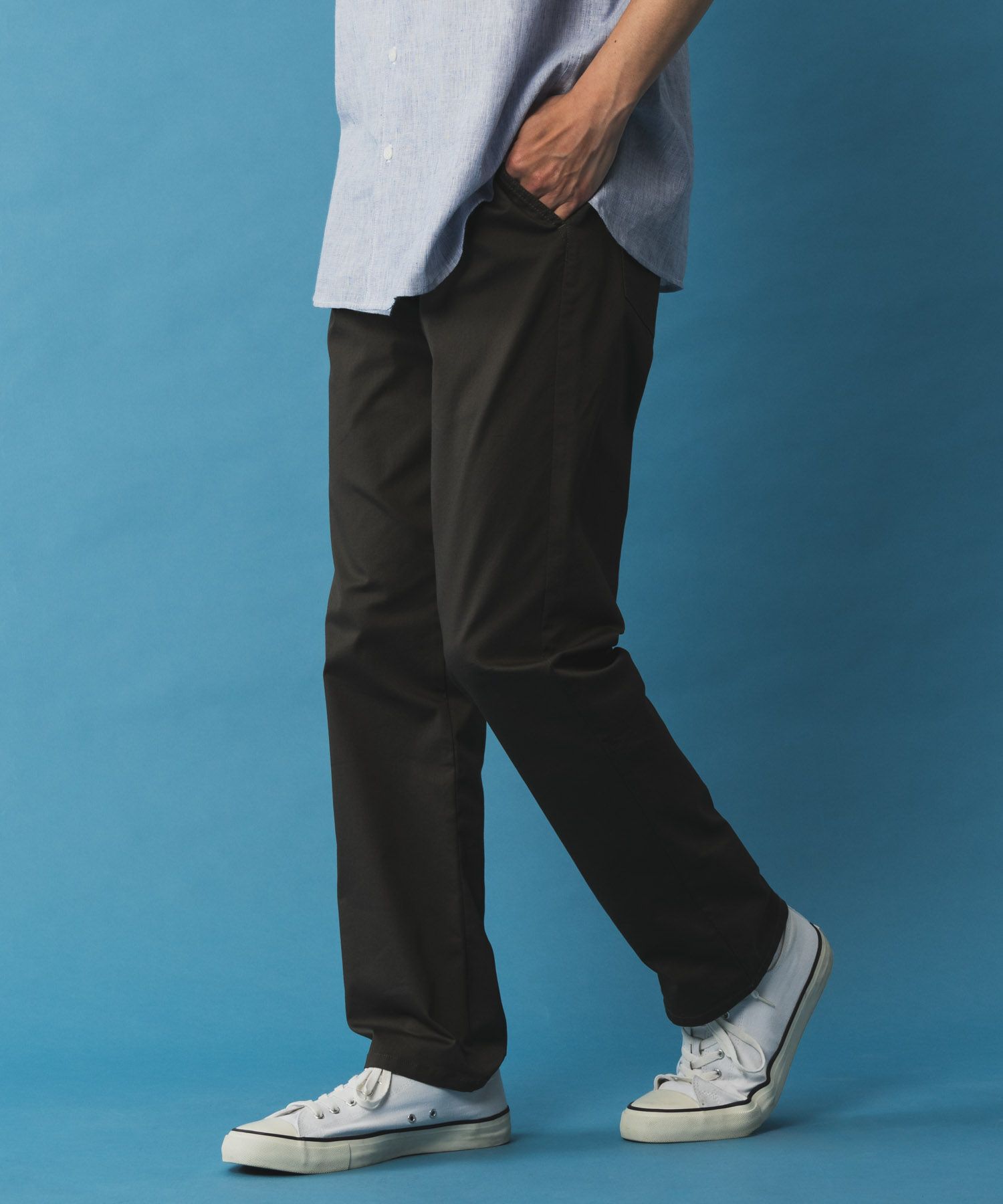 NAVY SARARI 裏メッシュドビーCOOLストレートパンツ メンズ