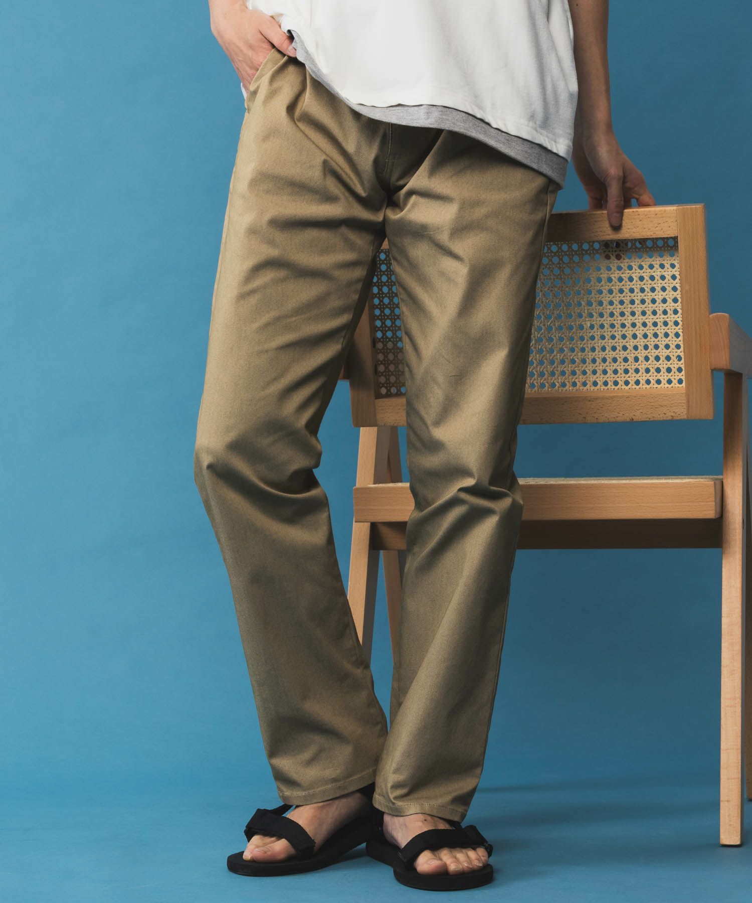 NAVY SARARI 裏メッシュドビーCOOLストレートパンツ メンズ商品サムネイル-13