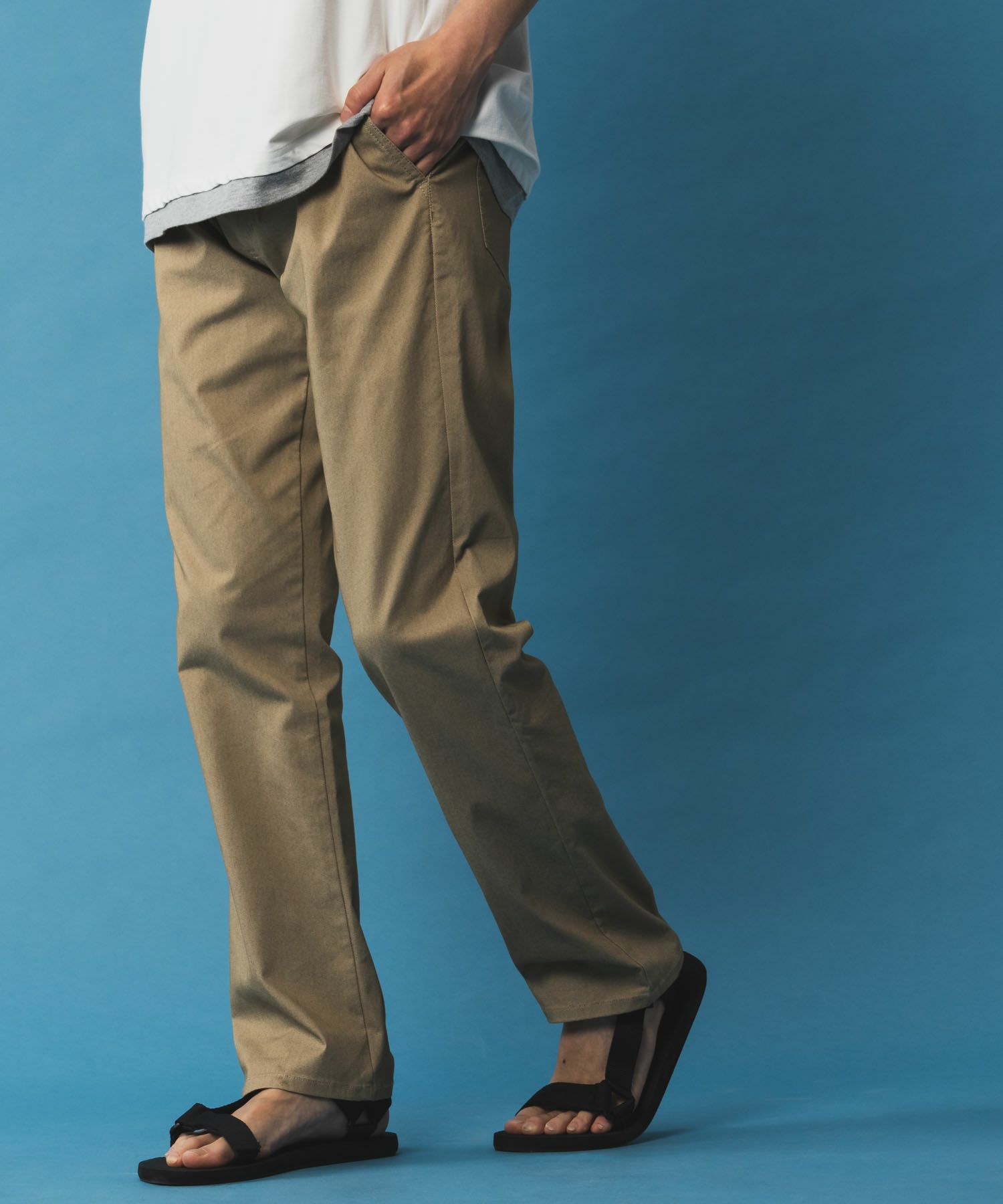 NAVY SARARI 裏メッシュドビーCOOLストレートパンツ メンズ商品画像-14