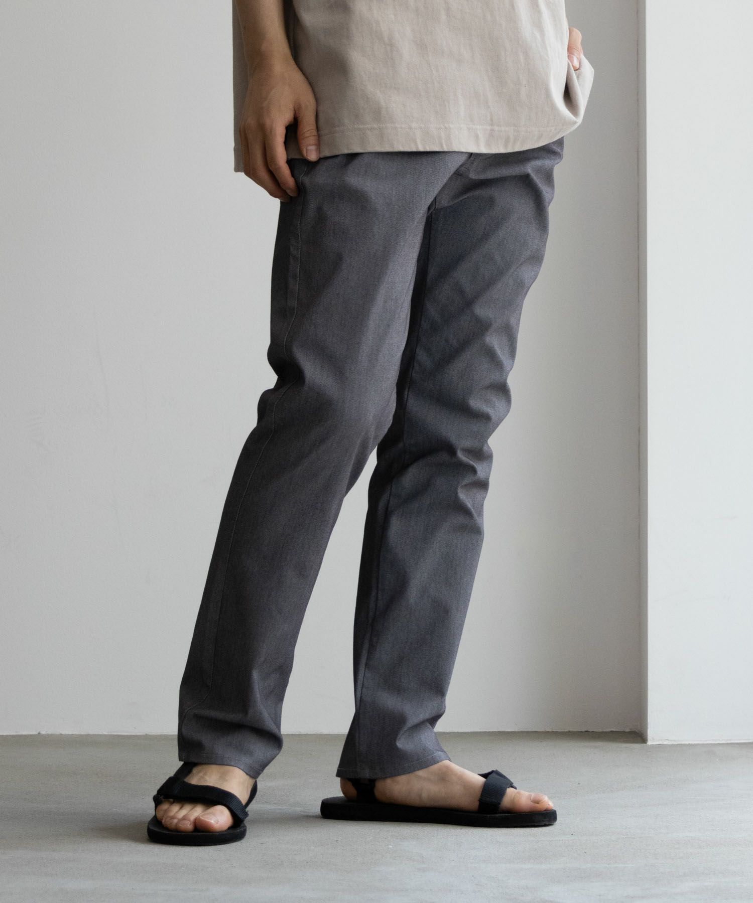 NAVY SARARI 裏メッシュドビーCOOLストレートパンツ メンズ商品画像-16