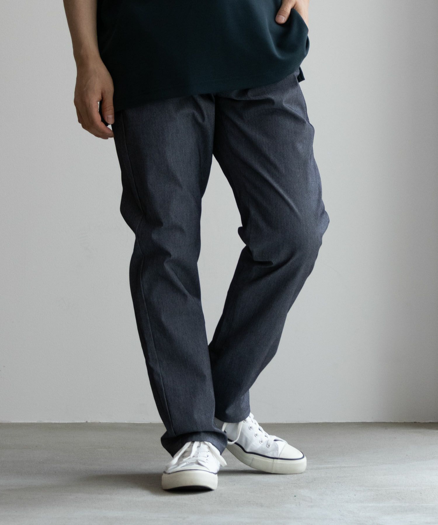 NAVY SARARI 裏メッシュドビーCOOLストレートパンツ メンズ商品画像-17