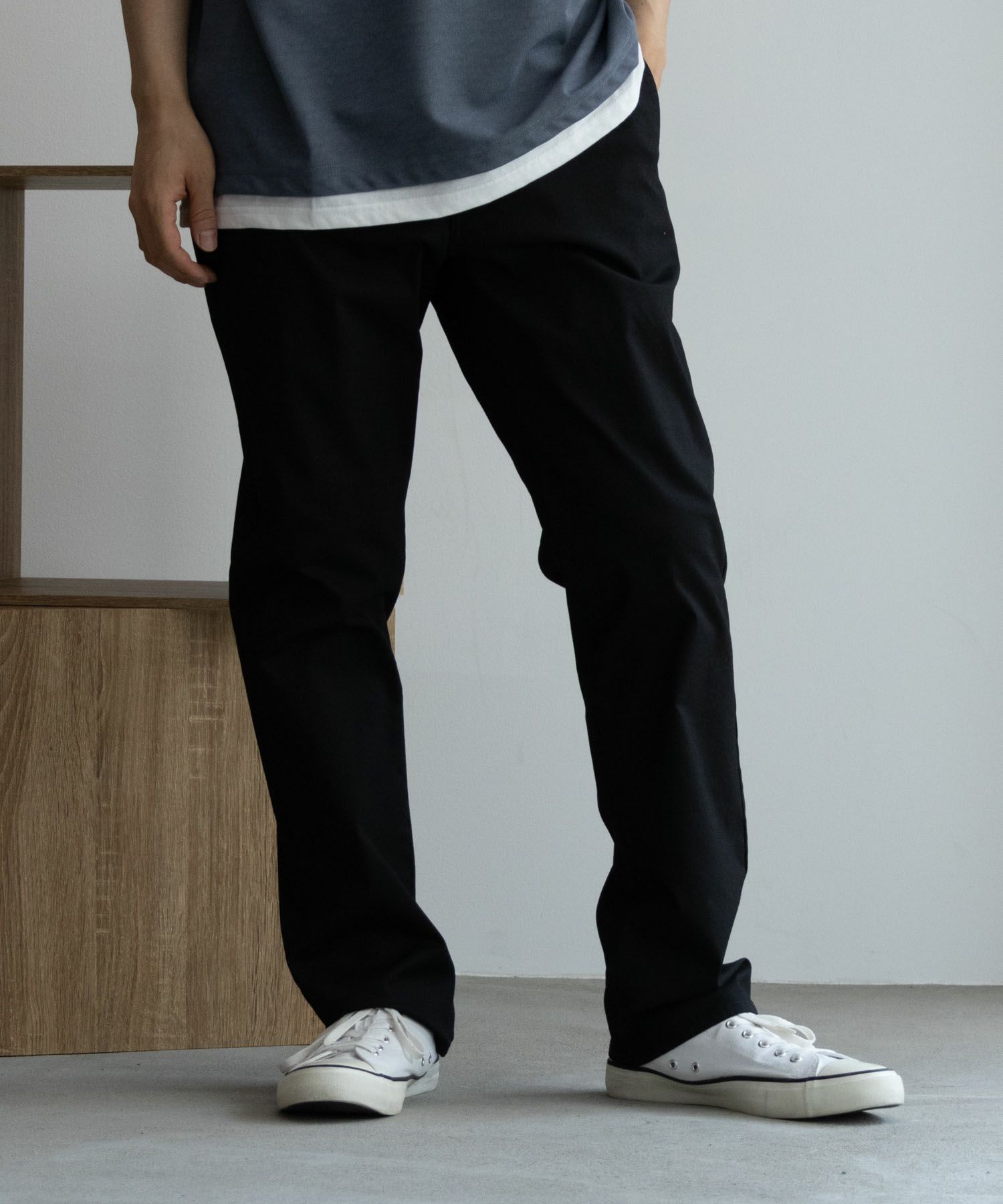 NAVY SARARI 裏メッシュドビーCOOLストレートパンツ メンズ商品画像-18