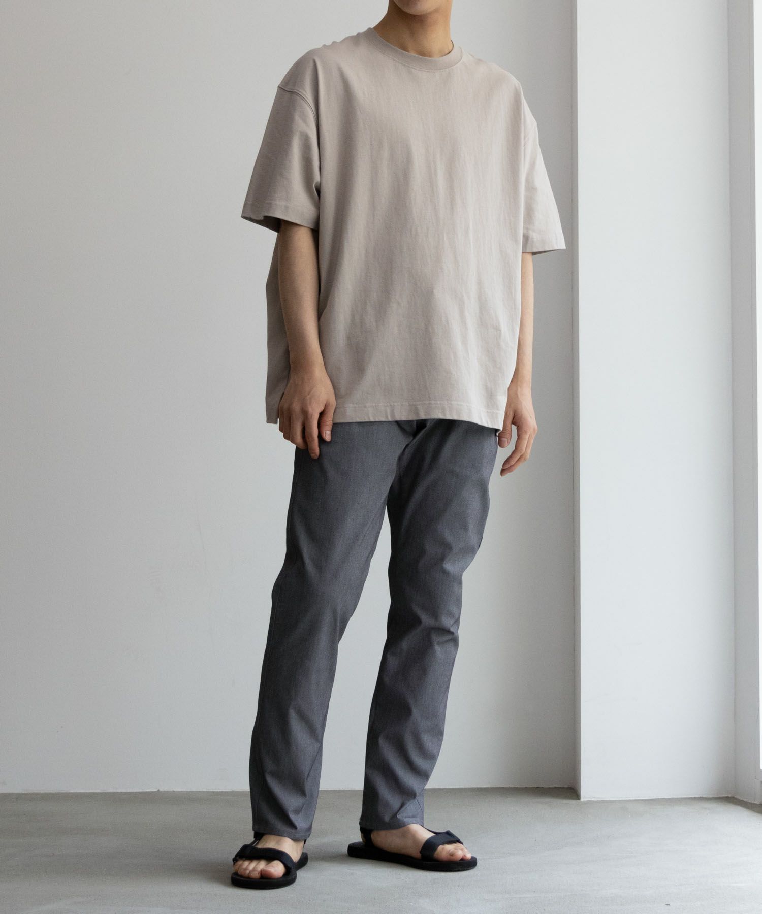 NAVY SARARI 裏メッシュドビーCOOLストレートパンツ メンズ