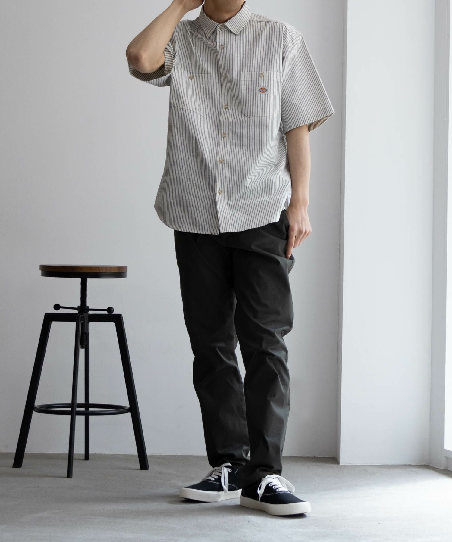 NAVY SARARI 裏メッシュドビーCOOLストレートパンツ メンズ商品画像-24