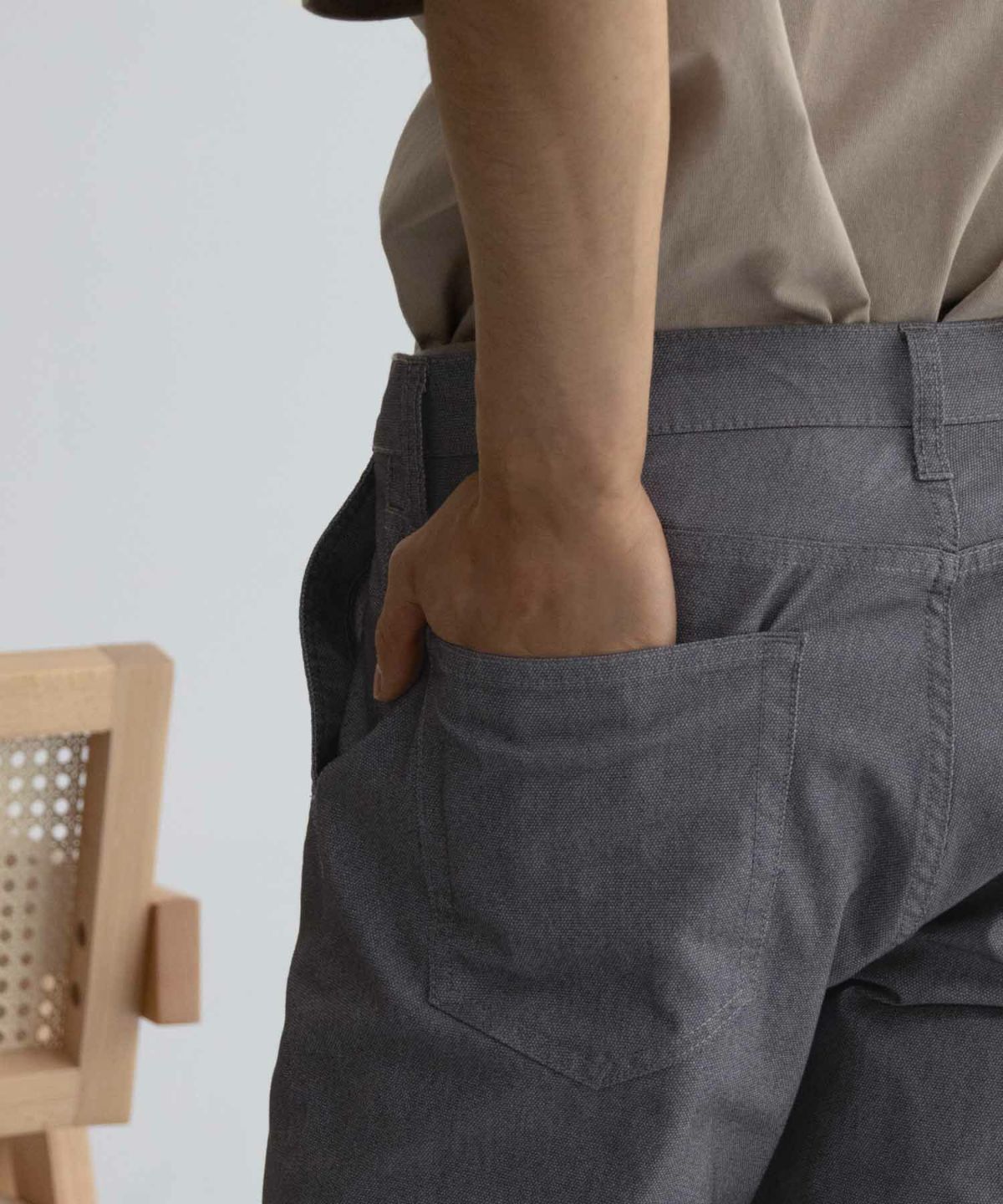 NAVY SARARI 裏メッシュドビーCOOLストレートパンツ メンズ