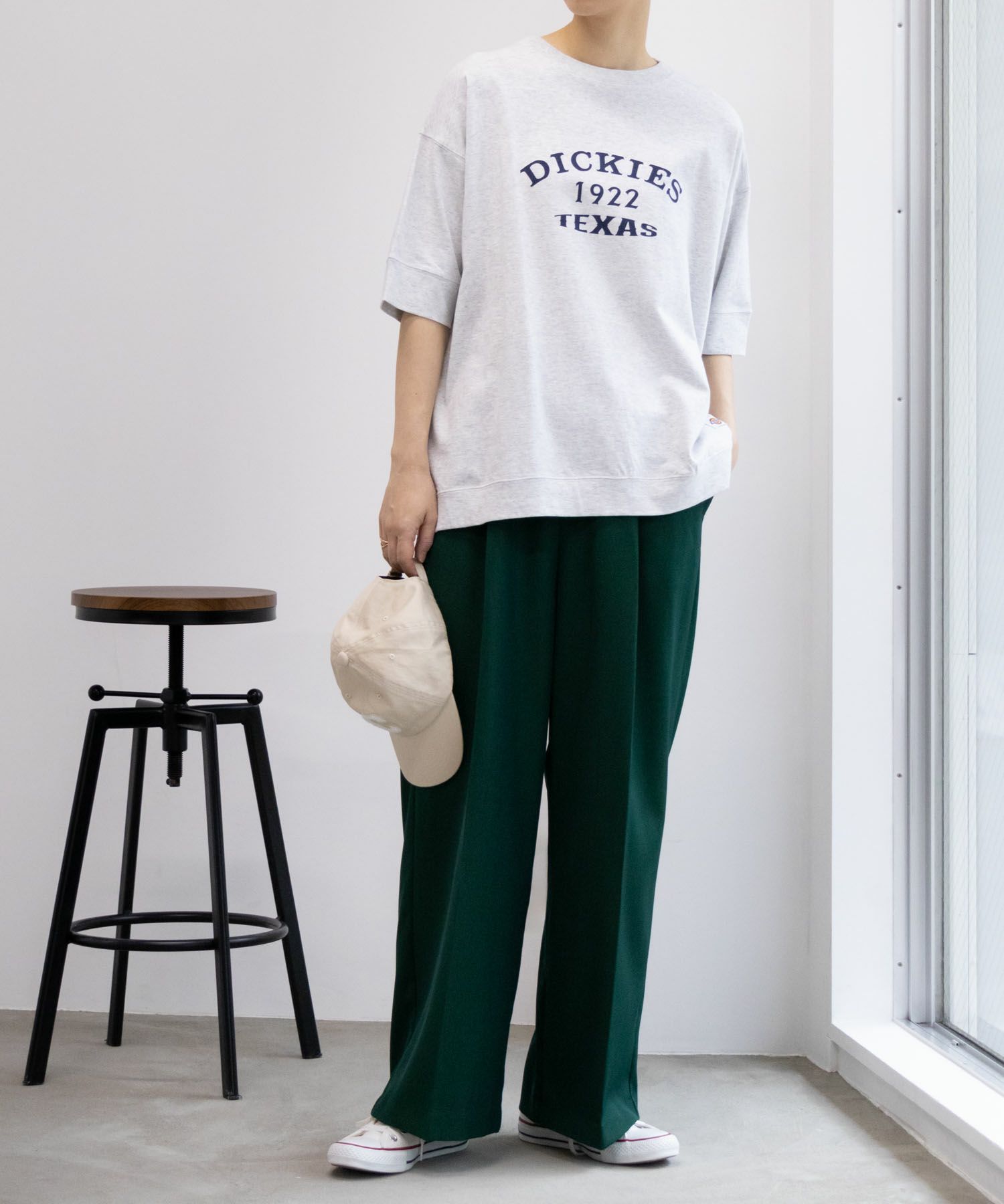 Dickies  切替えルーズシルエットTシャツ レディース メール便 対応商品商品画像-5