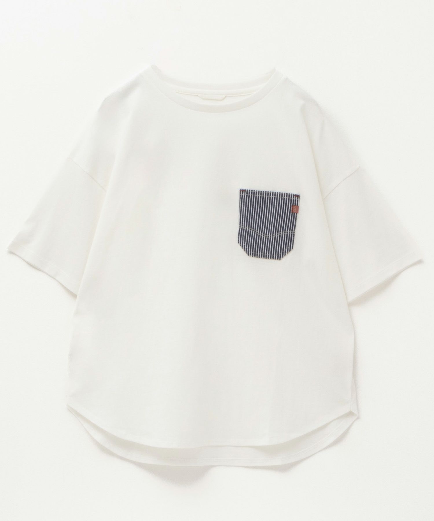 C17  デニムラウンド胸ポケットTシャツ レディース メール便 対応商品商品画像-7
