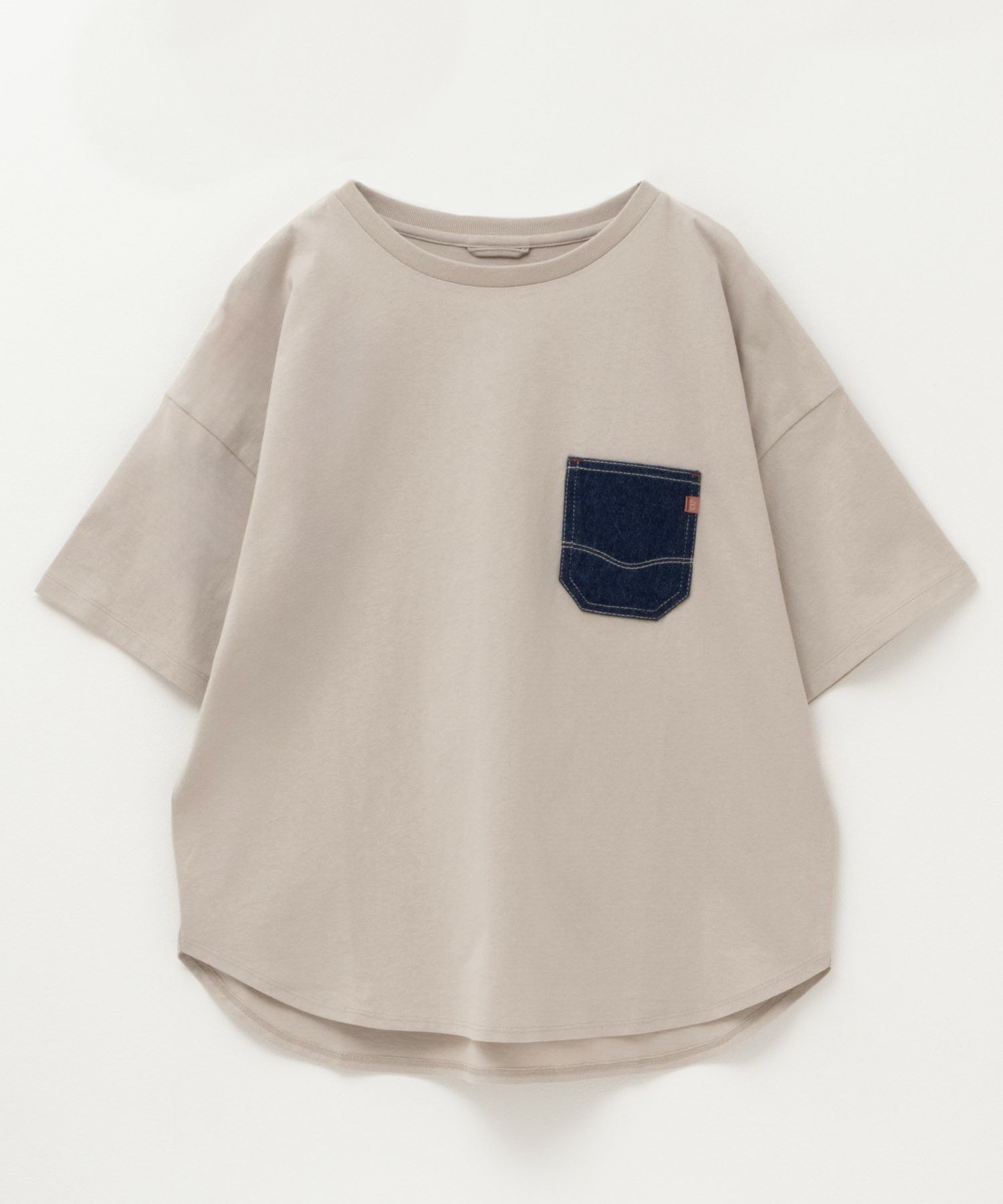 C17  デニムラウンド胸ポケットTシャツ レディース メール便 対応商品商品画像-11