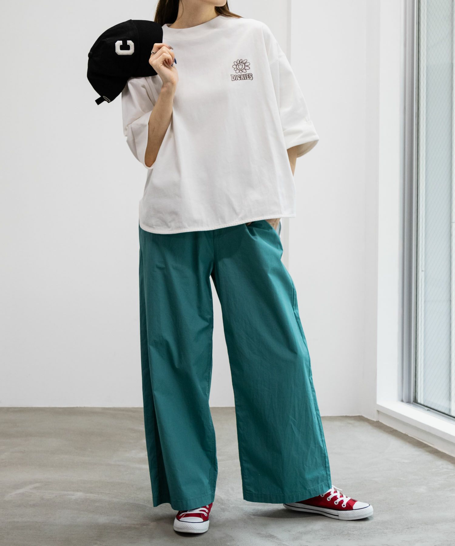 Dickies コットンダンプワイドパンツ レディース
