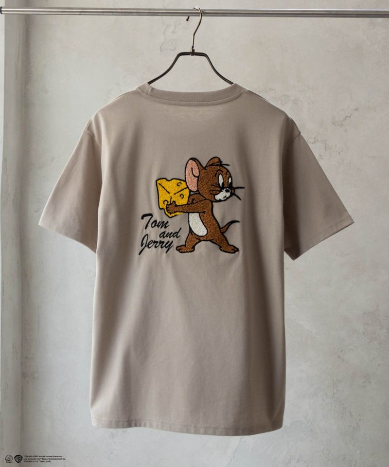 【正規通販】 Tom and Jerry ジェリー タフィー サガラ刺繍Tシャツ メンズ Tシャツ(半袖+袖なし)