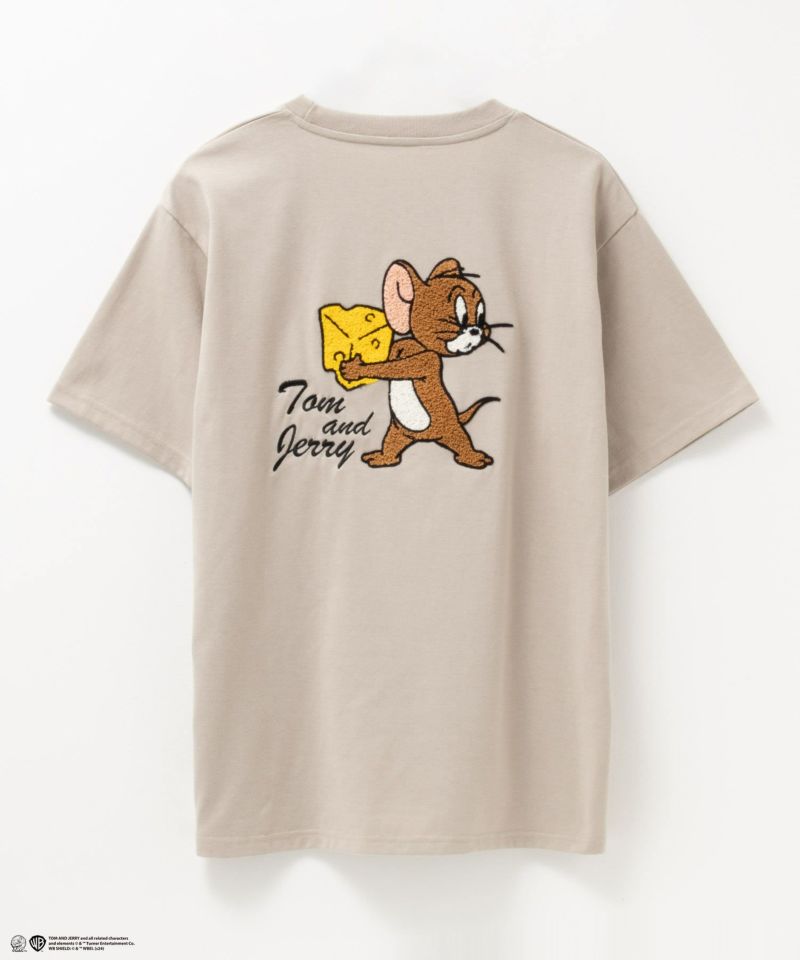 Tom and Jerry ジェリー タフィー サガラ刺繍Tシャツ メンズ