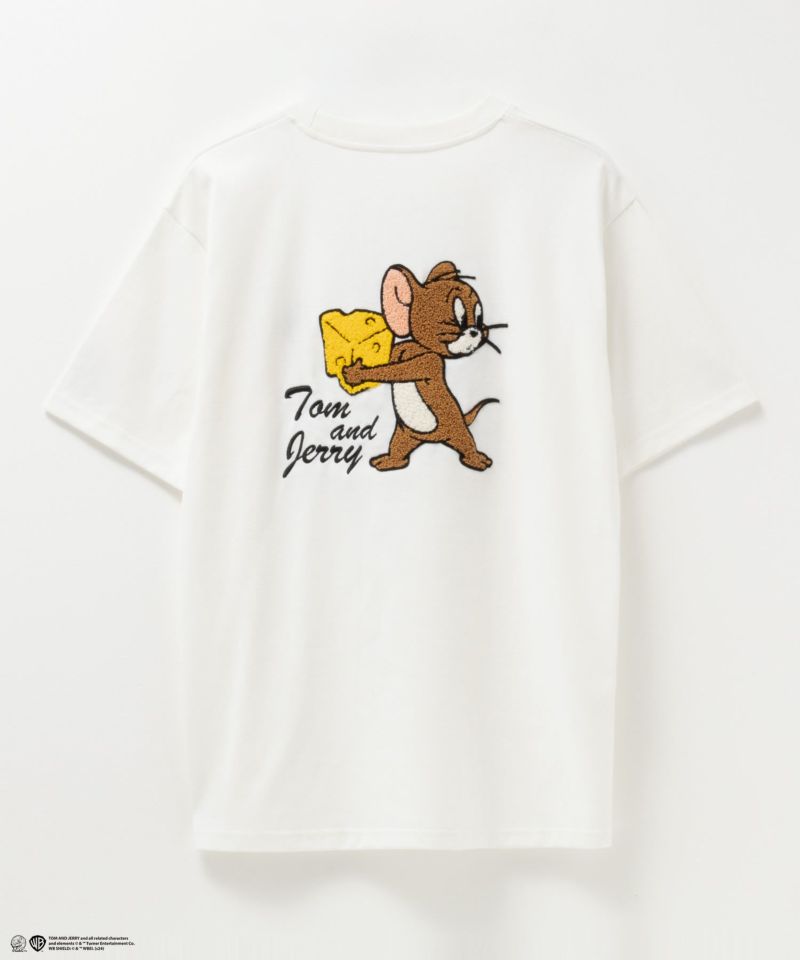 Tom and Jerry ジェリー タフィー サガラ刺繍Tシャツ メンズ