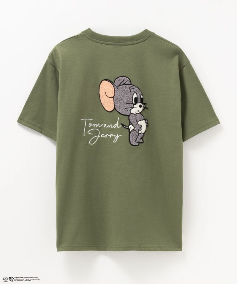 Tom and Jerry ジェリー タフィー サガラ刺繍Tシャツ メンズ