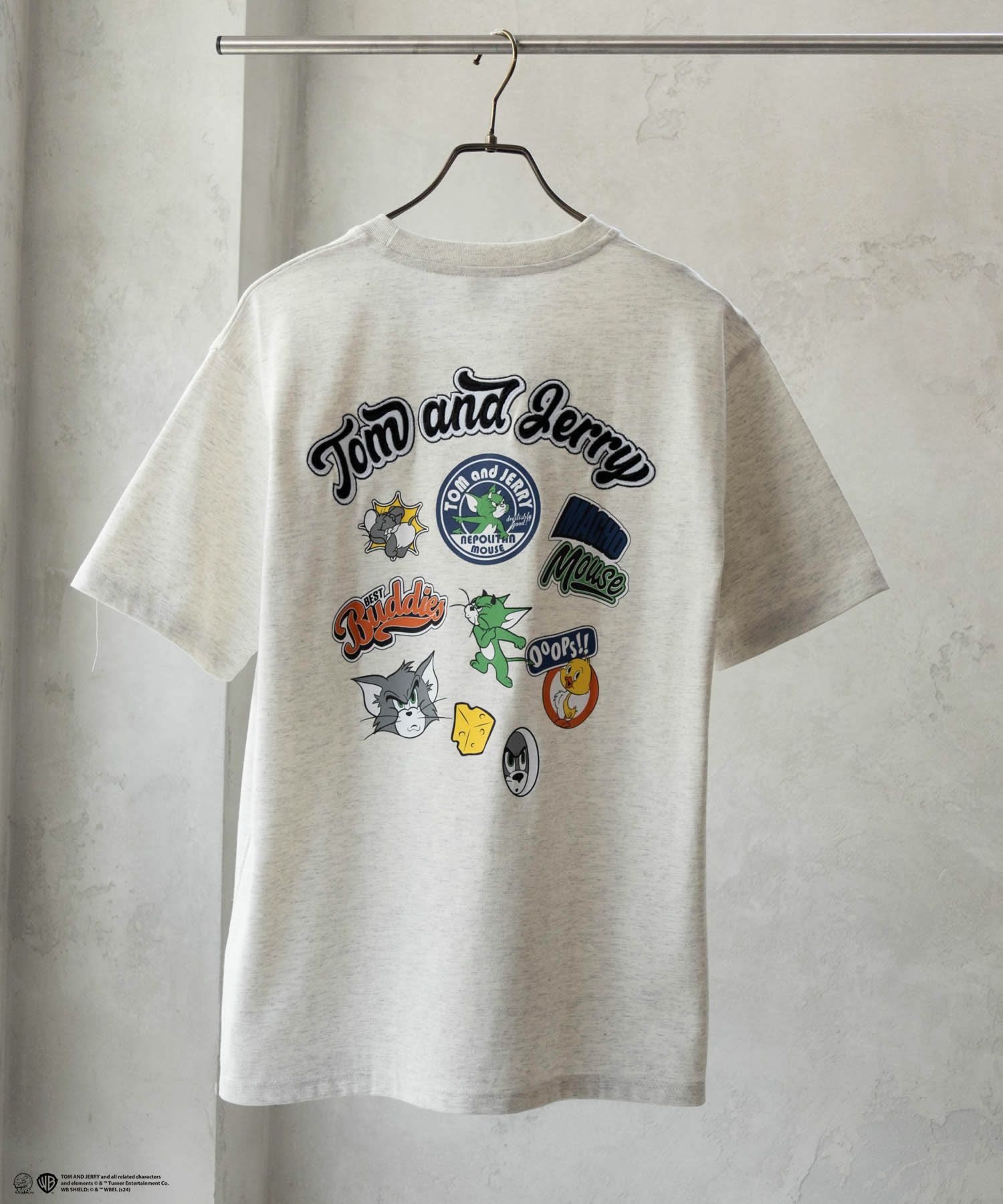 Tom and Jerry バックプリントロゴ刺繍Tシャツ メンズ メール便 対応商品商品画像-5