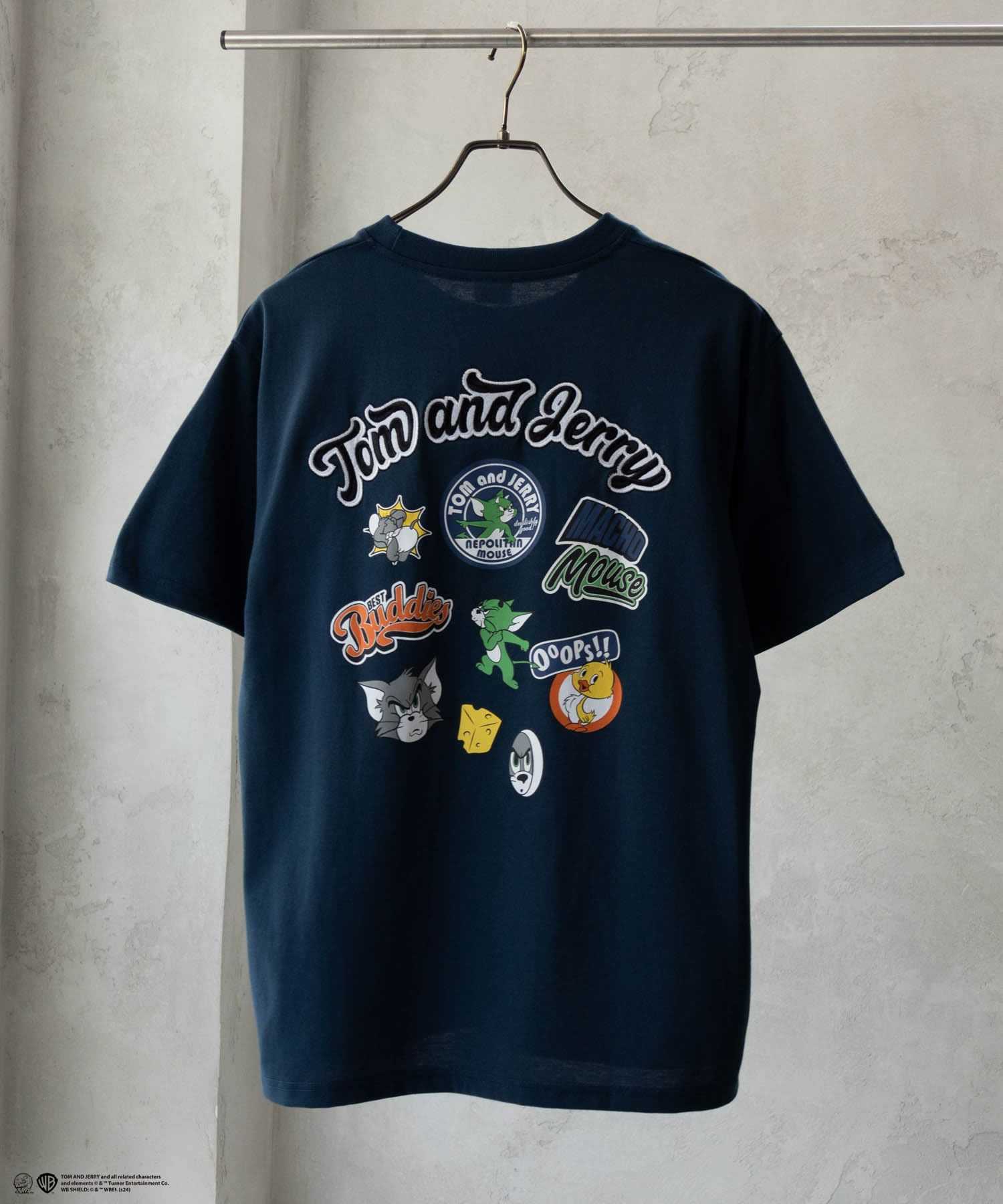 Tom and Jerry バックプリントロゴ刺繍Tシャツ メンズ FTC Tom and Jerry Tシャツ トムとジェリー