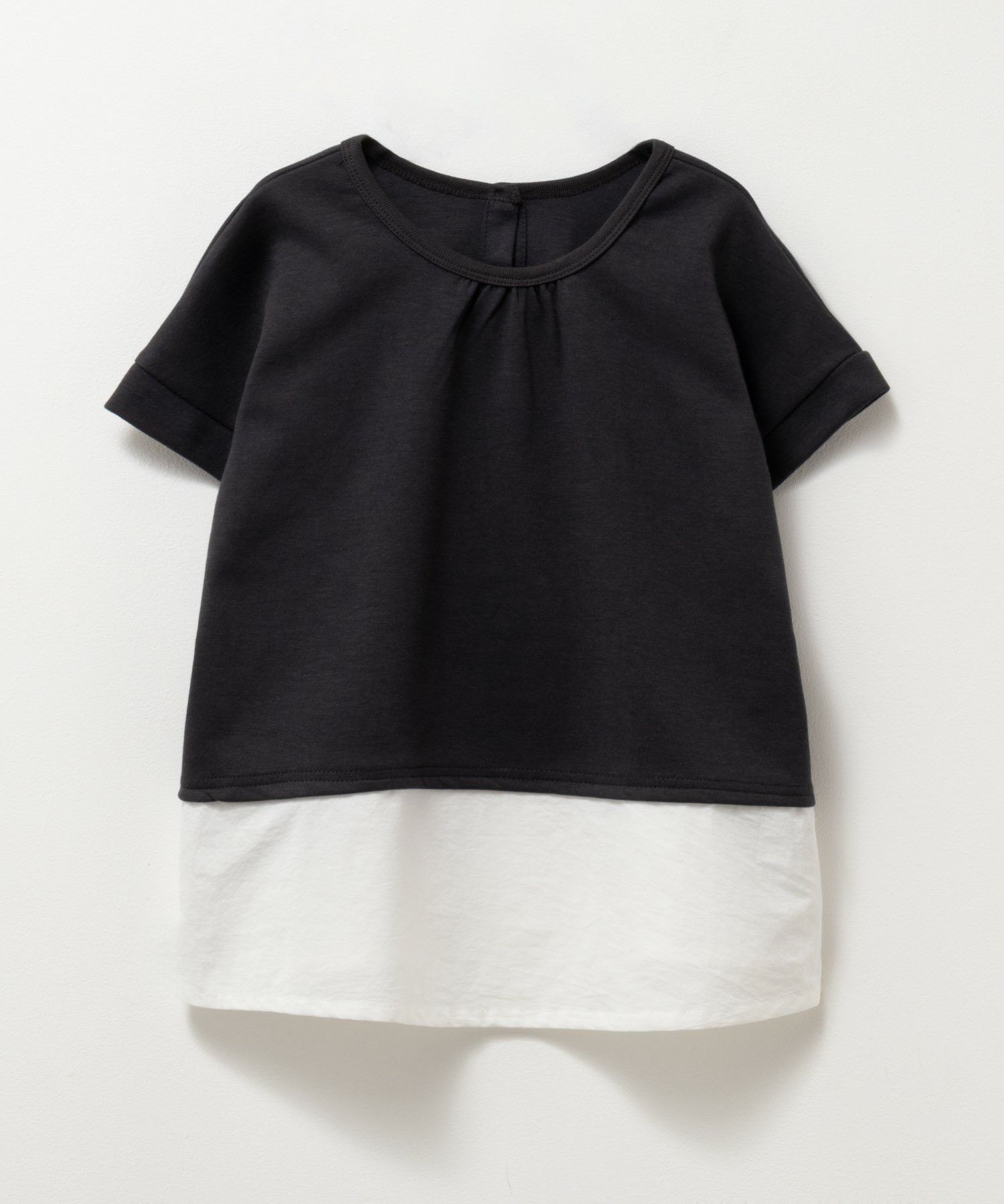 NAVY  ポンチ素材 2WAYチュニック キッズ メール便 対応商品商品画像-5