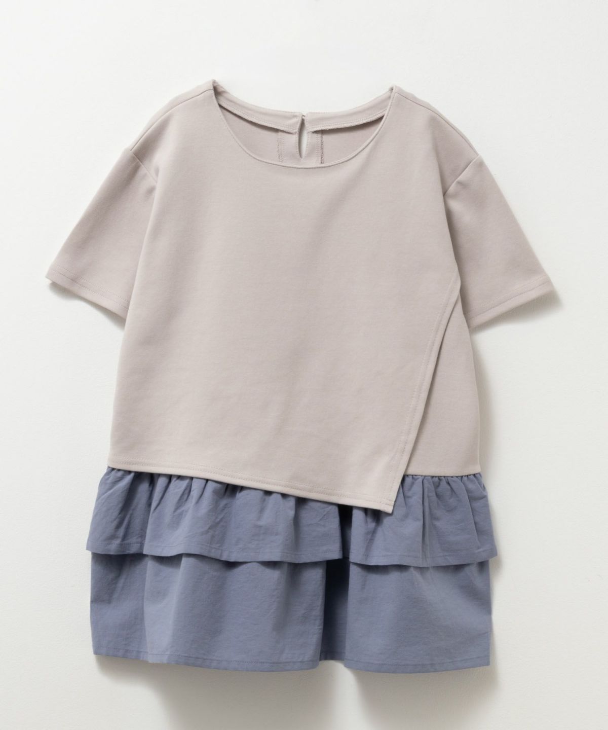 NAVY ポンチ素材 フェイクレイヤードチュニック キッズ ネコポス 対応商品