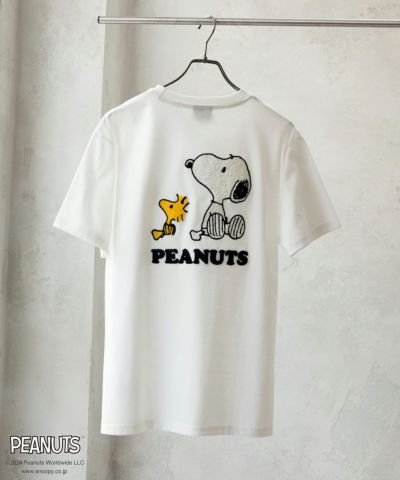 PEANUTS SNOOPY サガラ刺繍Tシャツ メンズ ネコポス 対応商品
