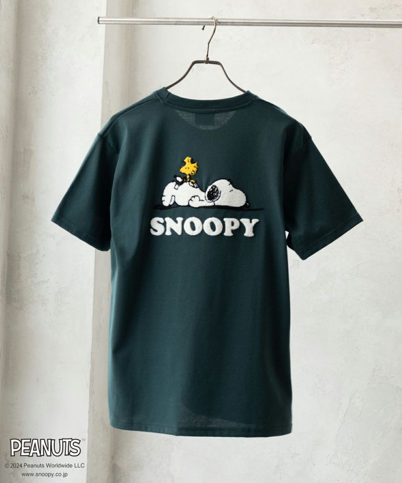 PEANUTS SNOOPY サガラ刺繍Tシャツ メンズ