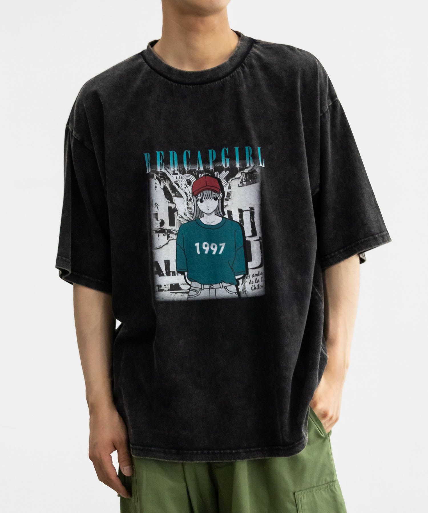 RED CAP GIRL スノーウォッシュ加工Tシャツ メンズ ネコポス 対応商品