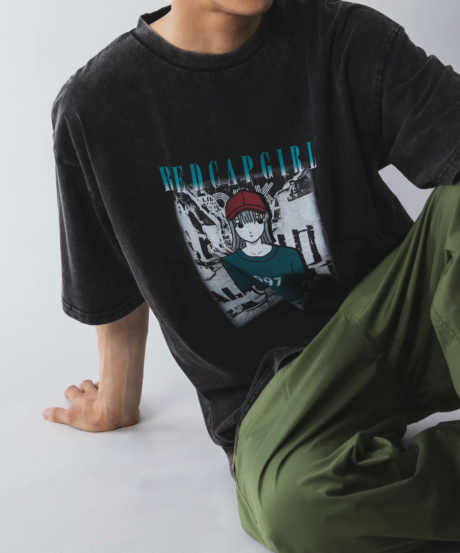 【オンラインストア限定】RED CAP GIRL スノーウォッシュ加工Tシャツ メンズ メール便 対応商品商品画像-12