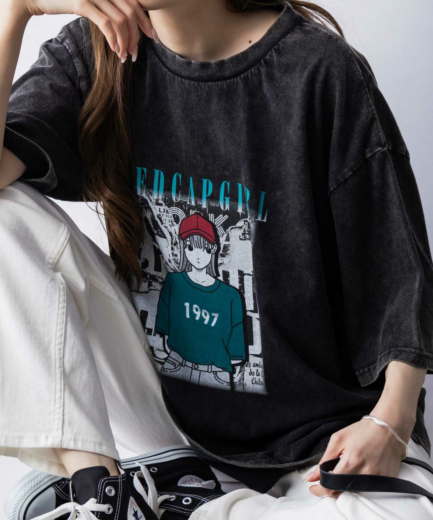 【オンラインストア限定】RED CAP GIRL スノーウォッシュ加工Tシャツ メンズ メール便 対応商品商品画像-17
