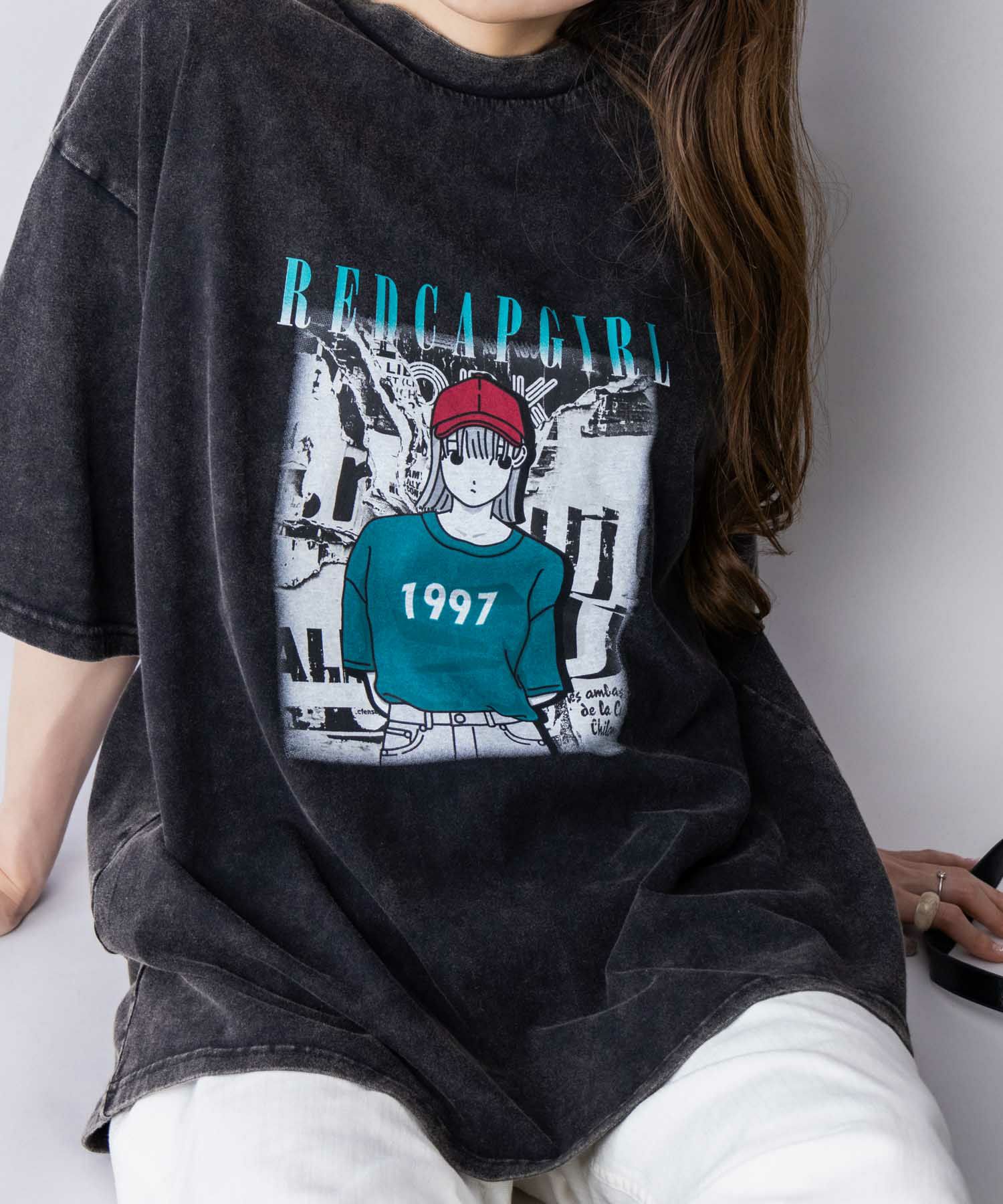 RED CAP GIRL スノーウォッシュ加工Tシャツ メンズ ネコポス 対応商品