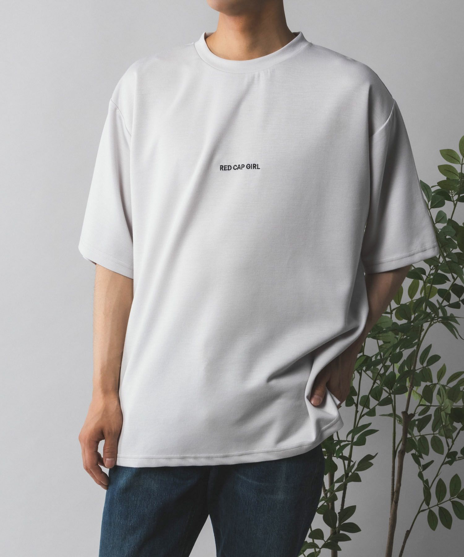 RED CAP GIRL ポンチ素材 バックプリントTシャツ メンズ ネコポス 対応商品