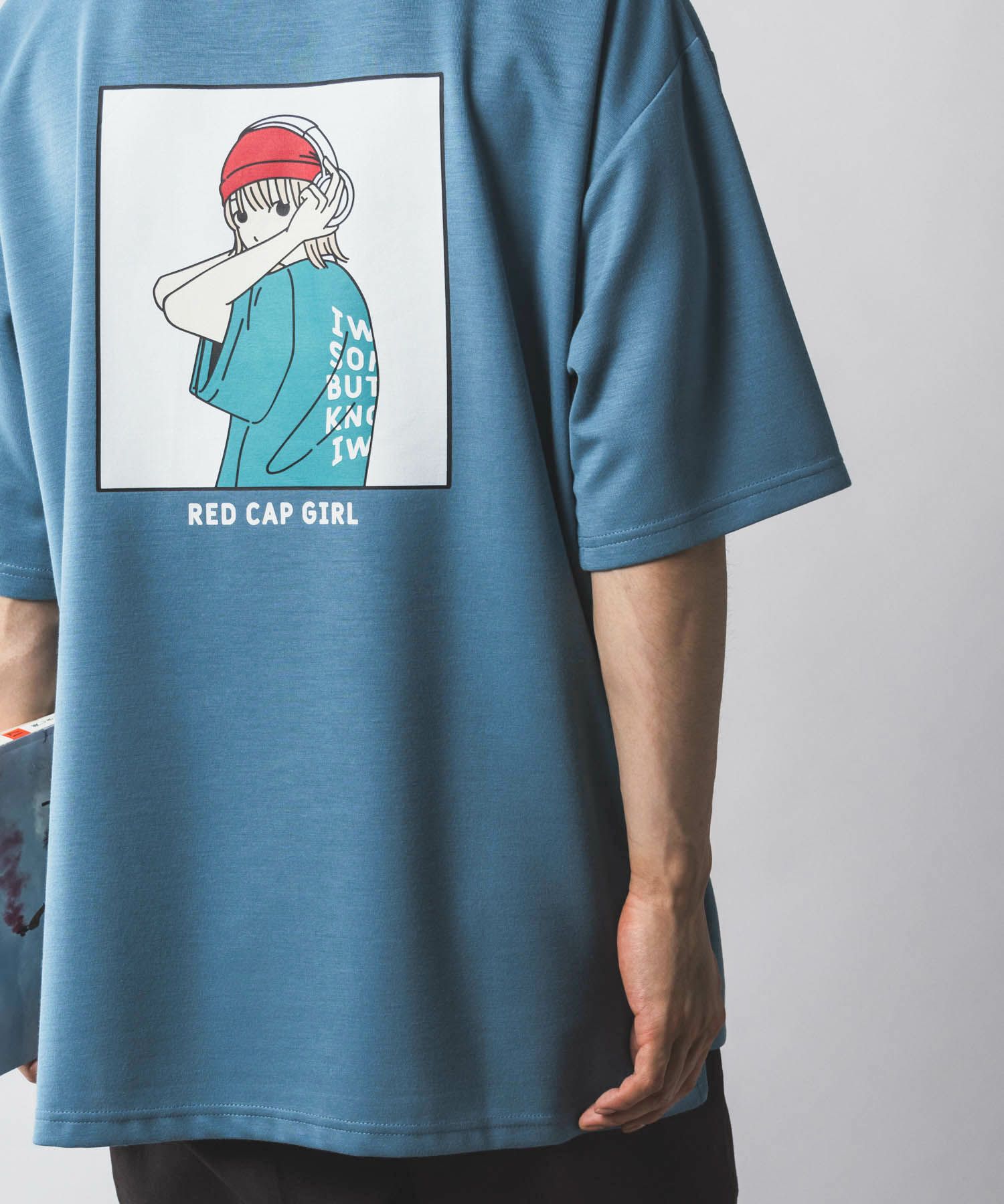 RED CAP GIRL ポンチ素材 バックプリントTシャツ メンズ ネコポス 対応商品