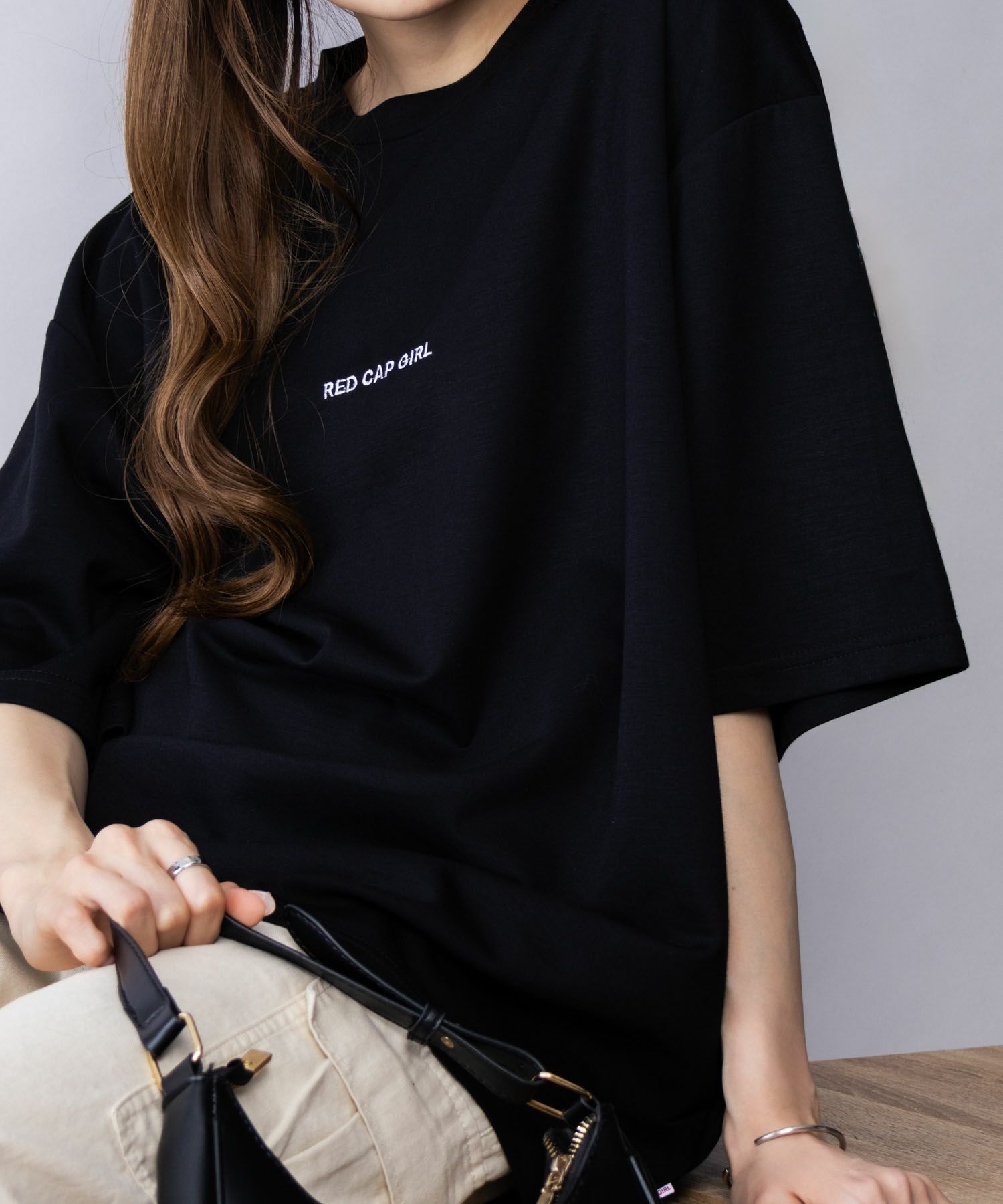 RED CAP GIRL ポンチ素材 バックプリントTシャツ メンズ ネコポス 対応商品