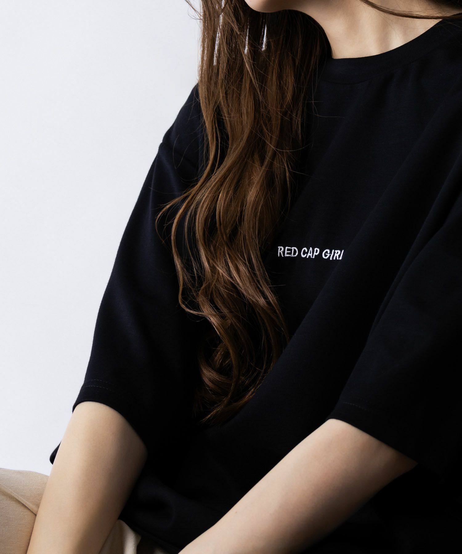 RED CAP GIRL ポンチ素材 バックプリントTシャツ メンズ ネコポス 対応商品