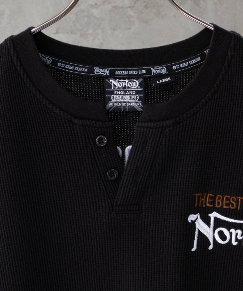 Norton マックス刺繍ワッフルヘンリーネックTシャツ メンズ ネコポス 対応商品