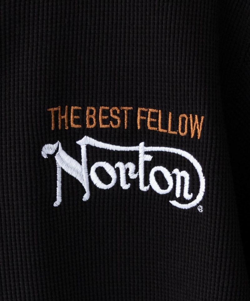 Norton マックス刺繍ワッフルヘンリーネックTシャツ メンズ