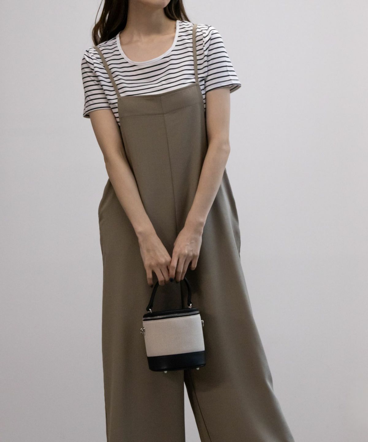 NAVY 麻ライクサロペットアンサンブル レディース