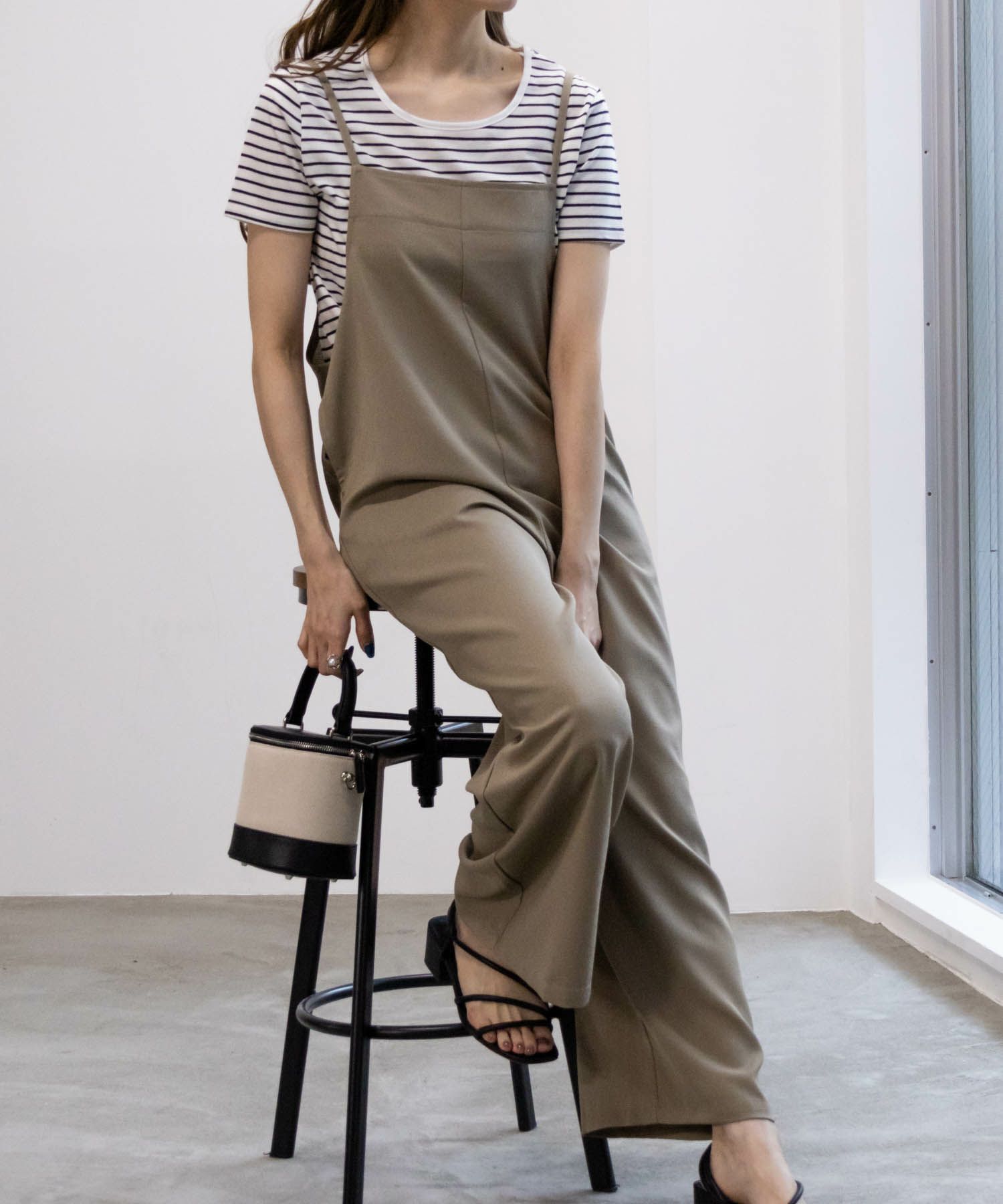 NAVY  麻ライクサロペットアンサンブル レディース商品画像-12