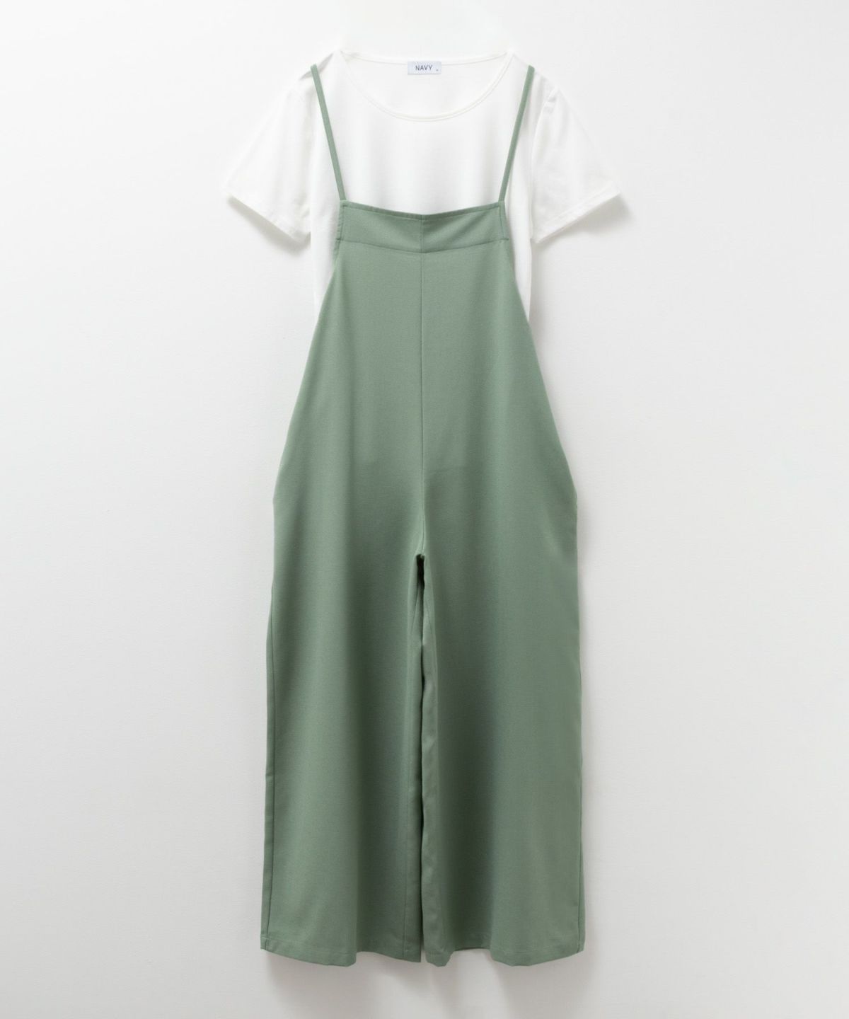 NAVY 麻ライクサロペットアンサンブル レディース