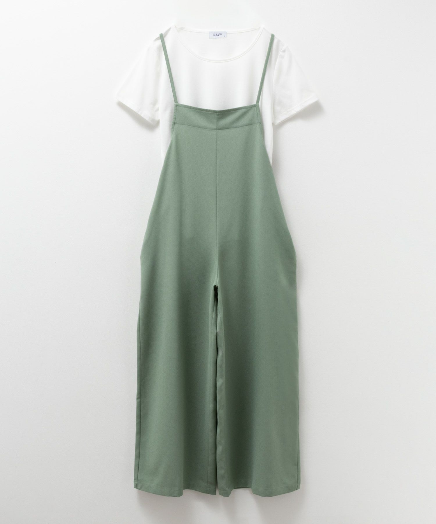 NAVY 麻ライクサロペットアンサンブル レディース