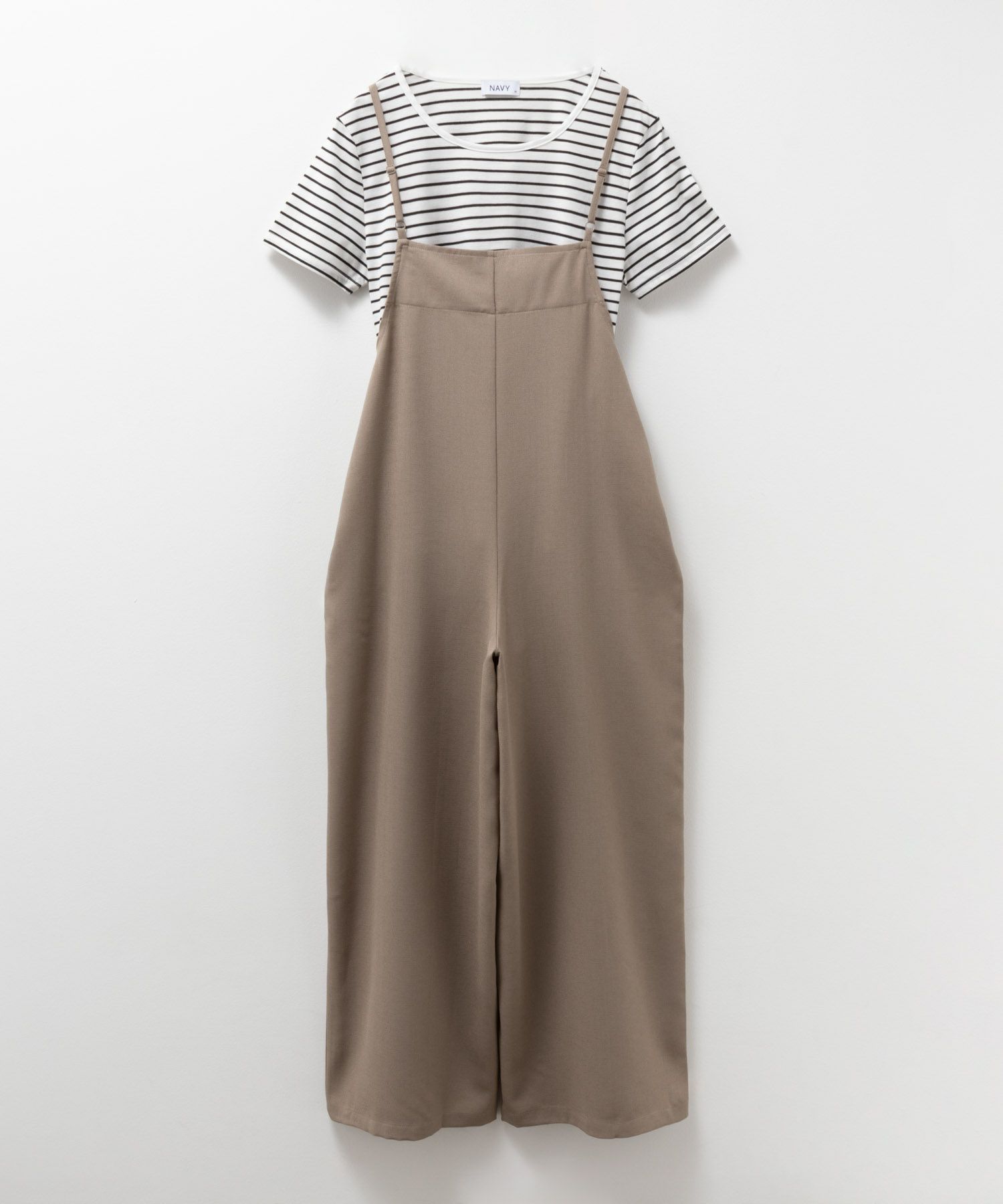 NAVY 麻ライクサロペットアンサンブル レディース