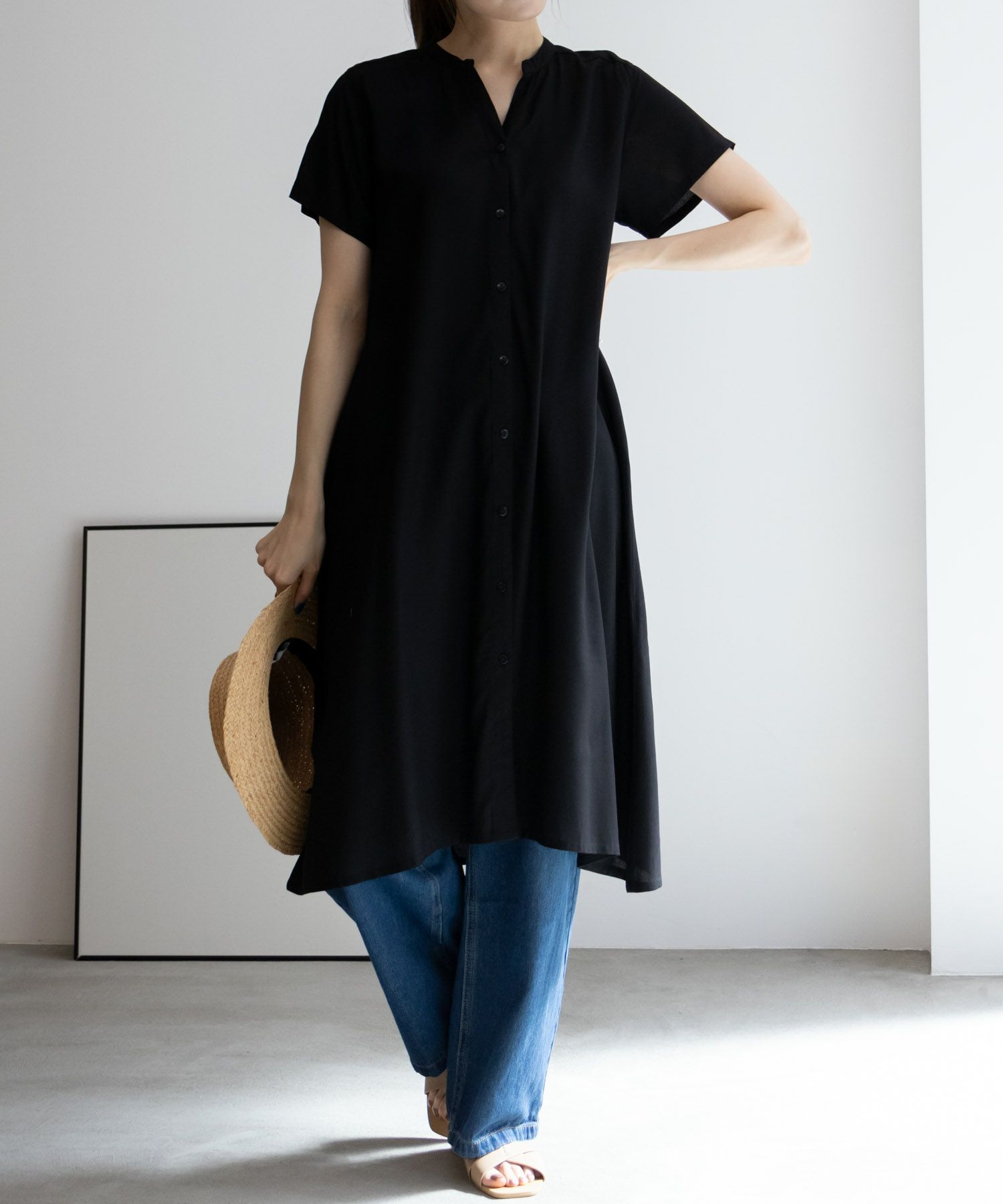 Howdy Marie インドファブリック キーネックワンピース レディース 