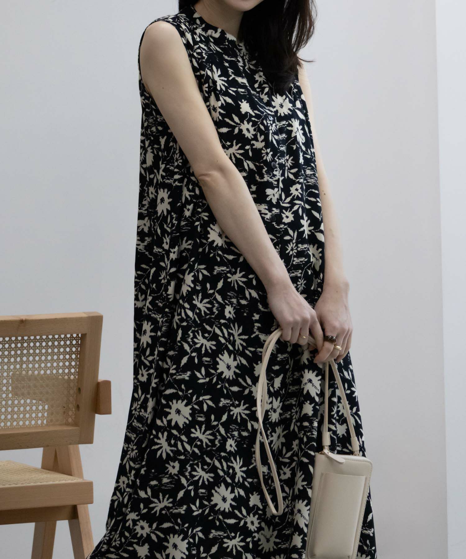 Howdy Marie インドファブリック 肩シャーリングワンピース レディース商品画像-5