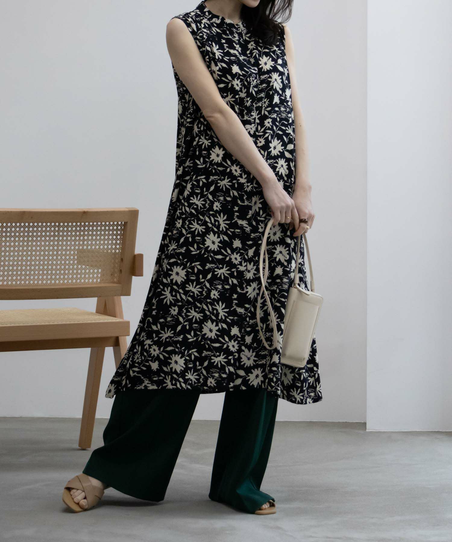 Howdy Marie インドファブリック 肩シャーリングワンピース レディース