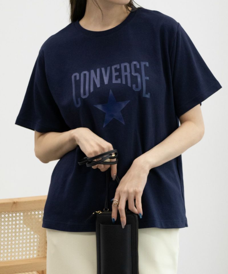 CONVERSE  ポンチ素材 スタープリントTシャツ レディース ネコポス 対応商品商品画像-1