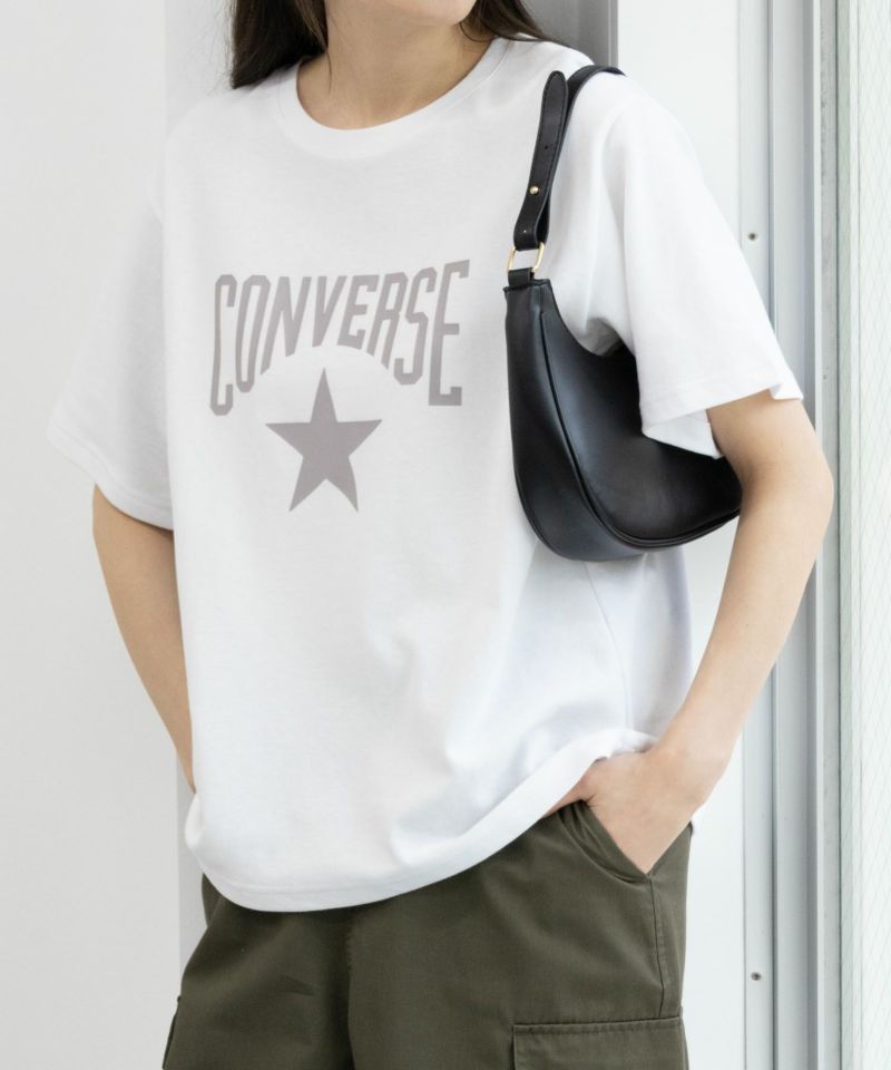 CONVERSE  ポンチ素材 スタープリントTシャツ レディース ネコポス 対応商品商品画像-2