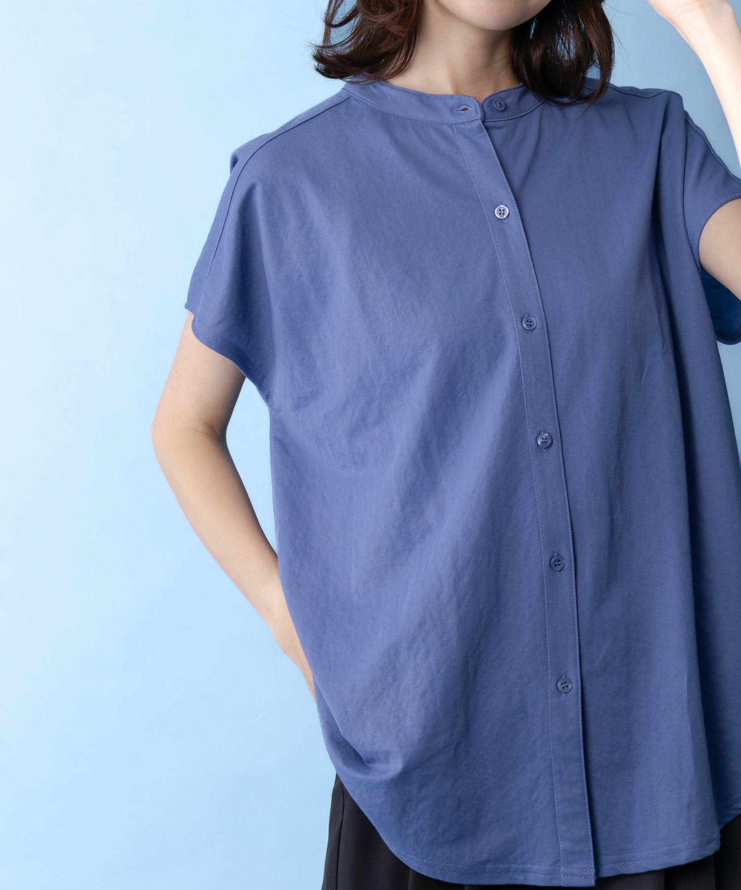 NAVY SARARI 前開きシャツ レディース